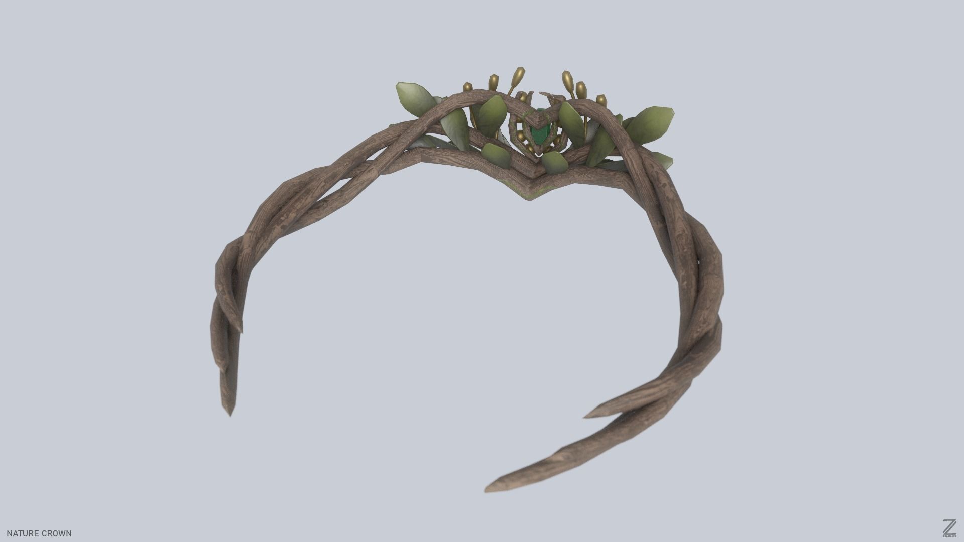 Nature crown Low-poly 3D model_5