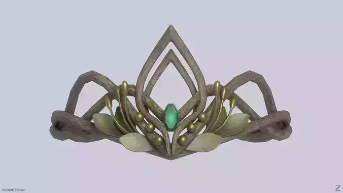 Nature crown Low-poly 3D model