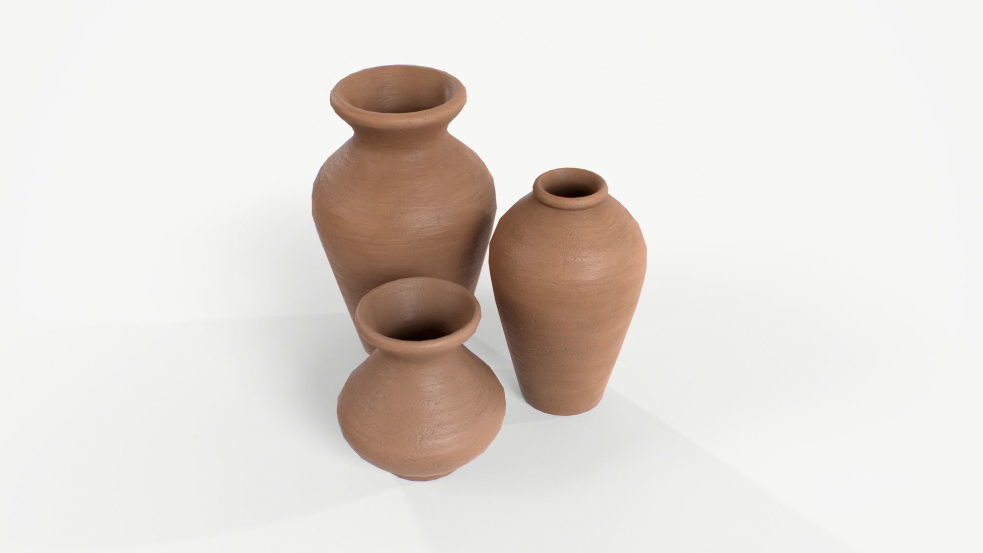 Clay Vase Low-poly 3D model_4
