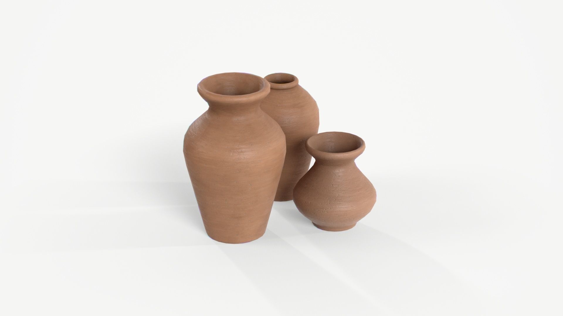Clay Vase Low-poly 3D model_8