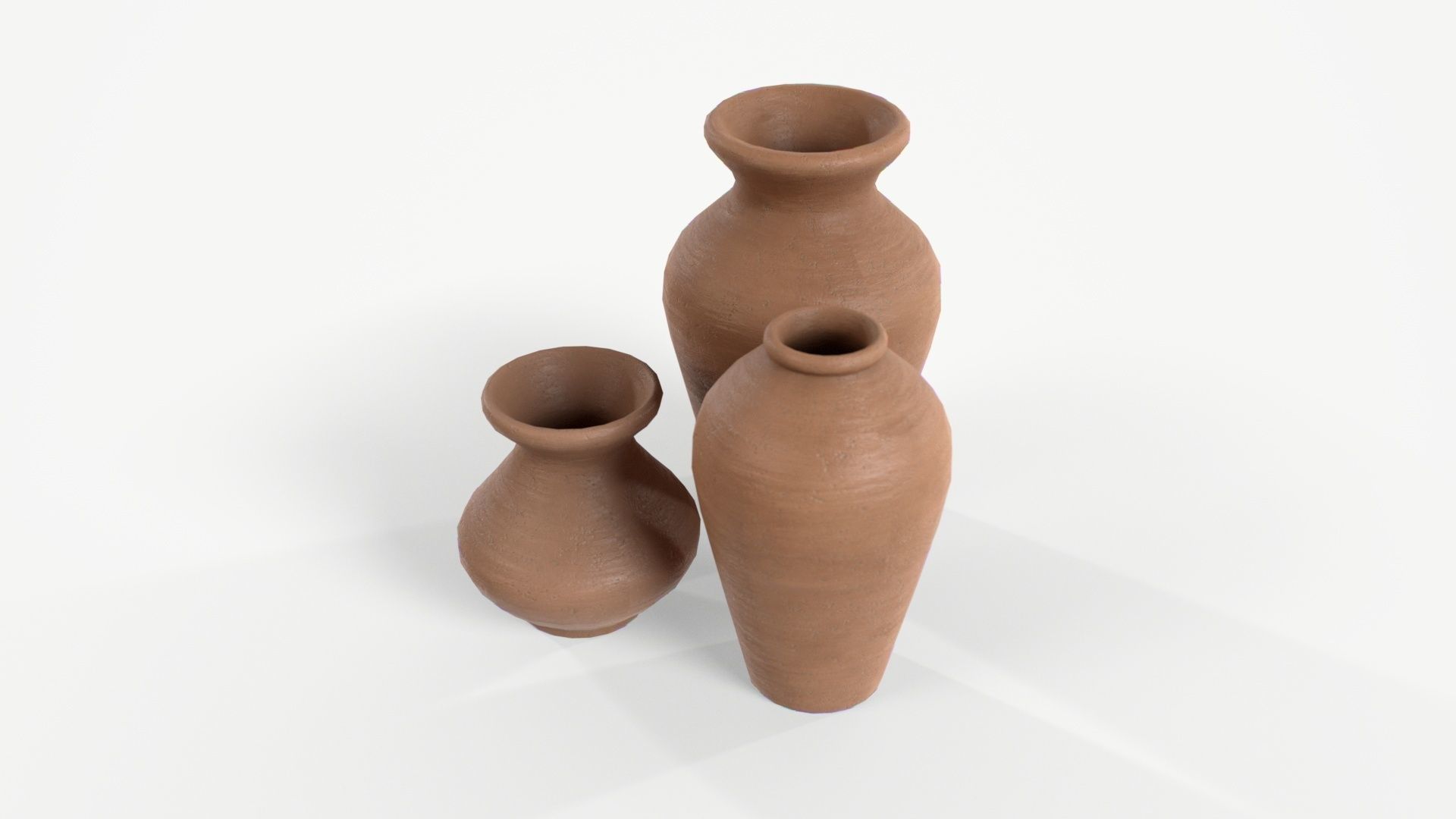 Clay Vase Low-poly 3D model_3