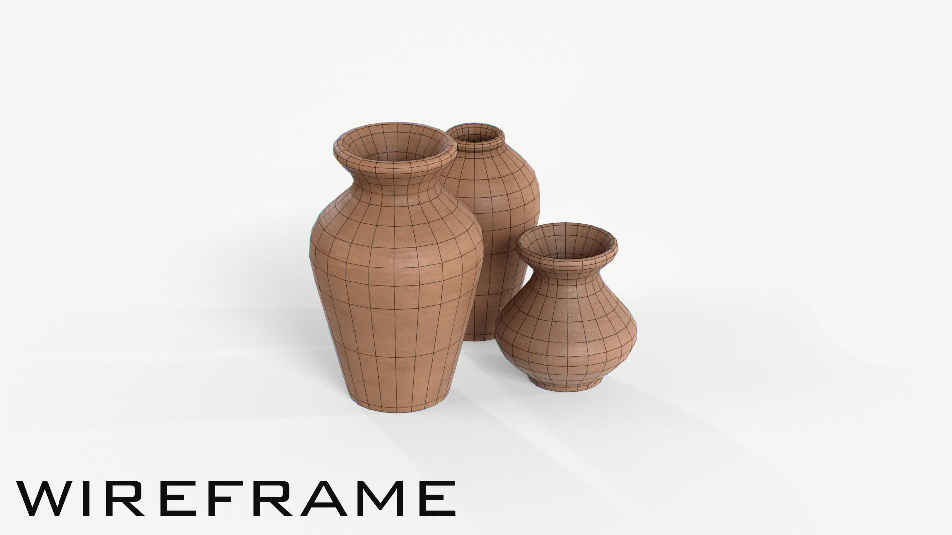 Clay Vase Low-poly 3D model_9