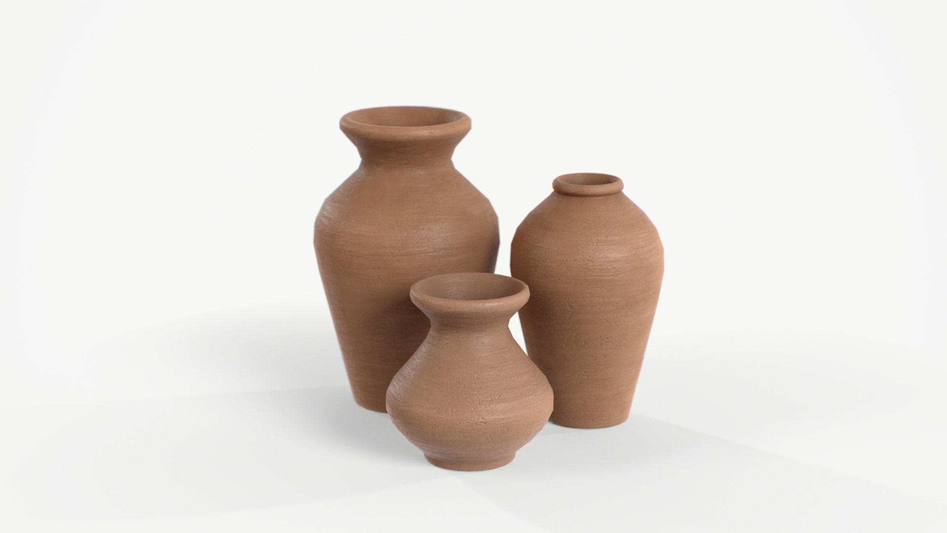 Clay Vase Low-poly 3D model_1