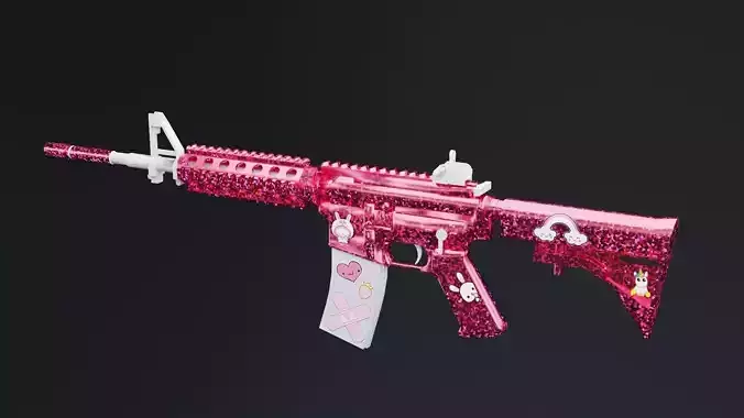 Kawaii M4A4 Rifle Low-poly 3D model