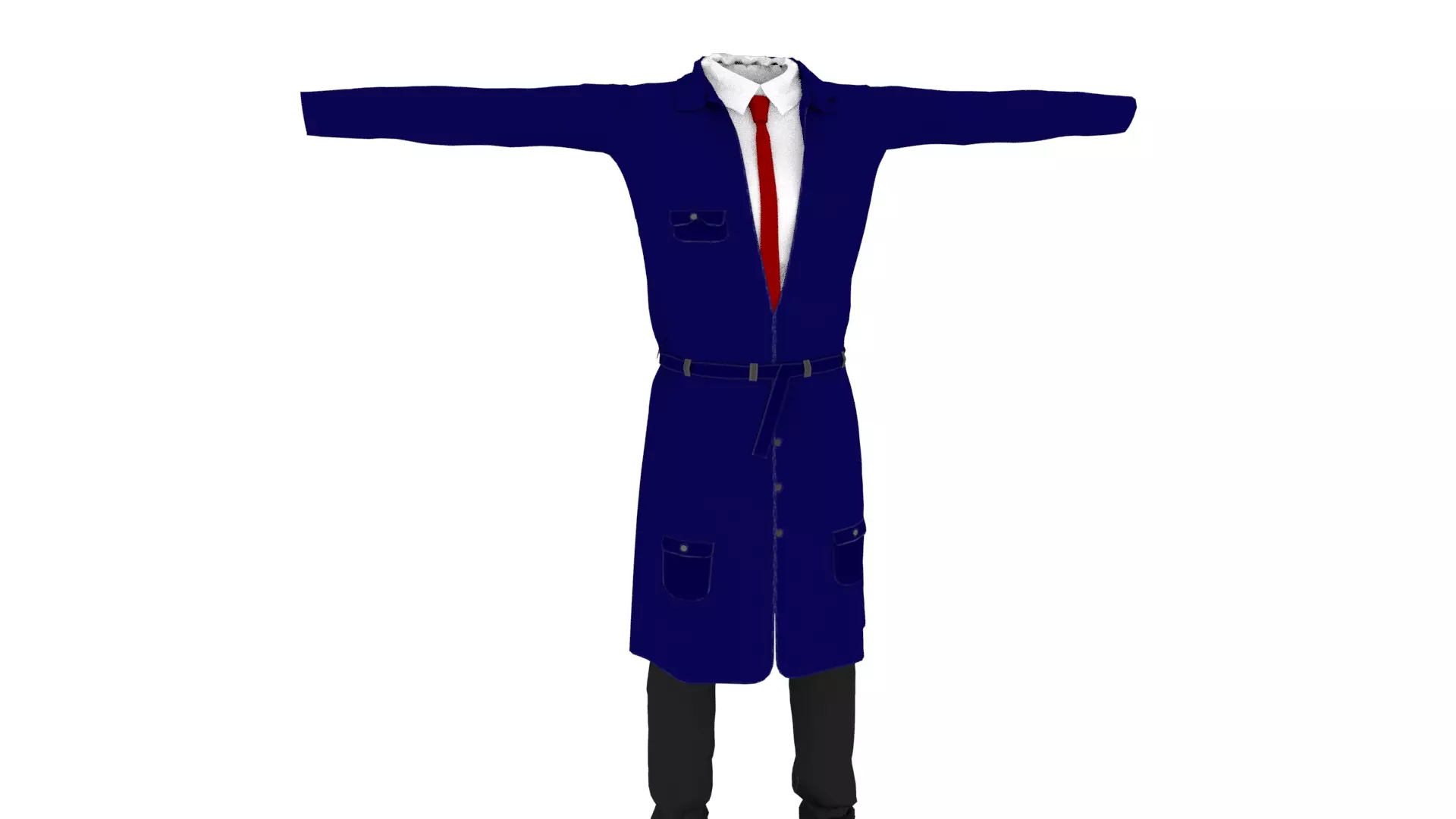 Suit Outfit Low-poly 3D model_0