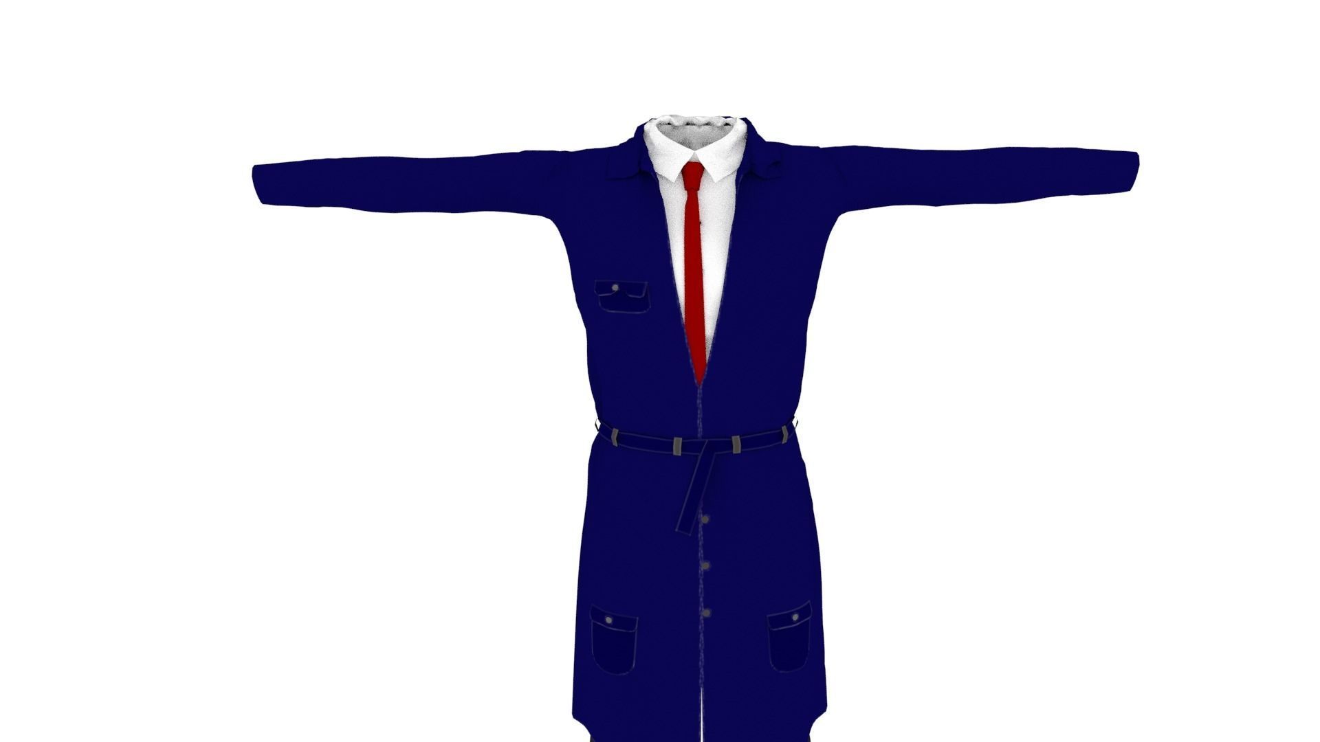 Suit Outfit Low-poly 3D model_2