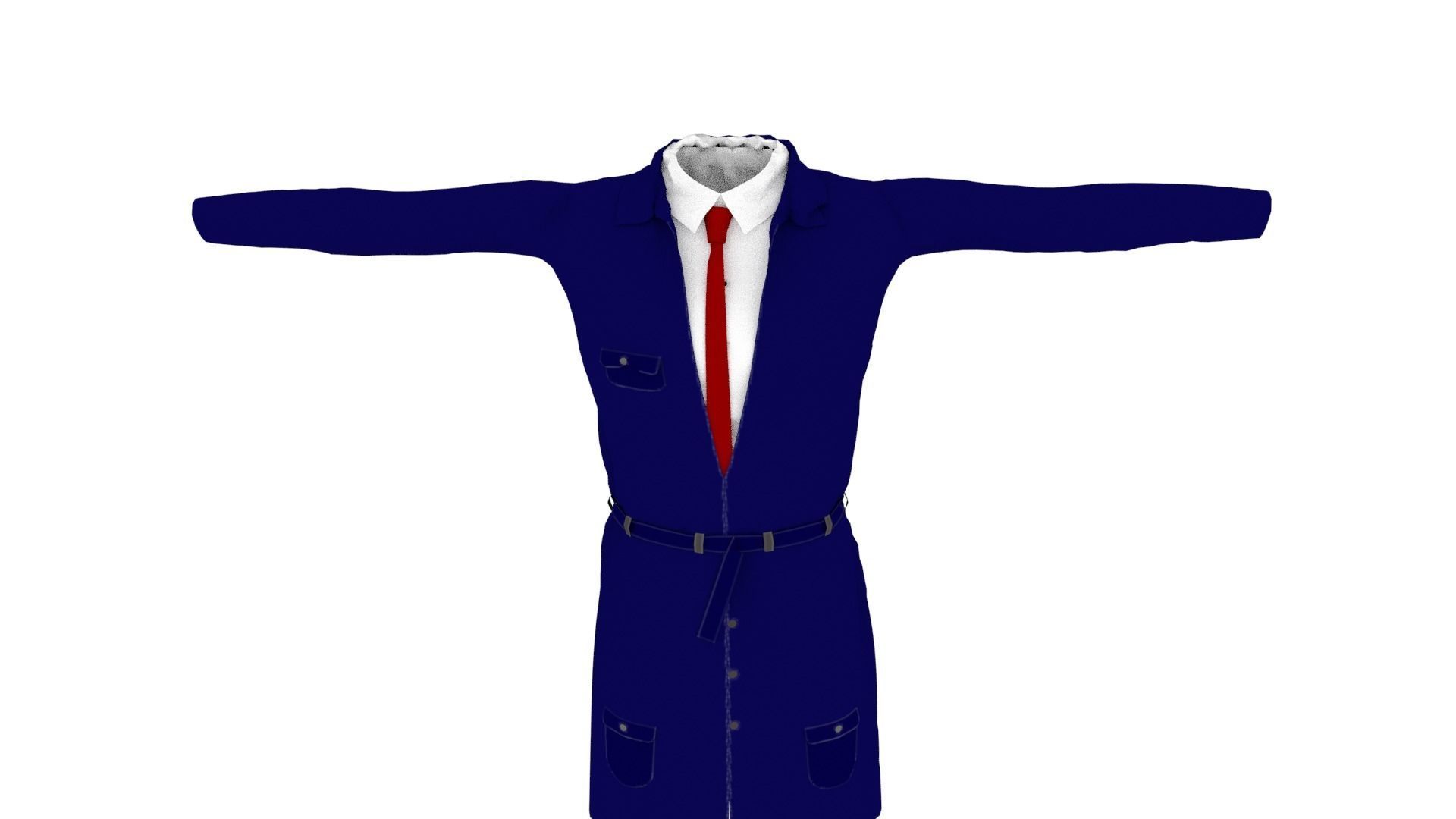 Suit Outfit Low-poly 3D model_5