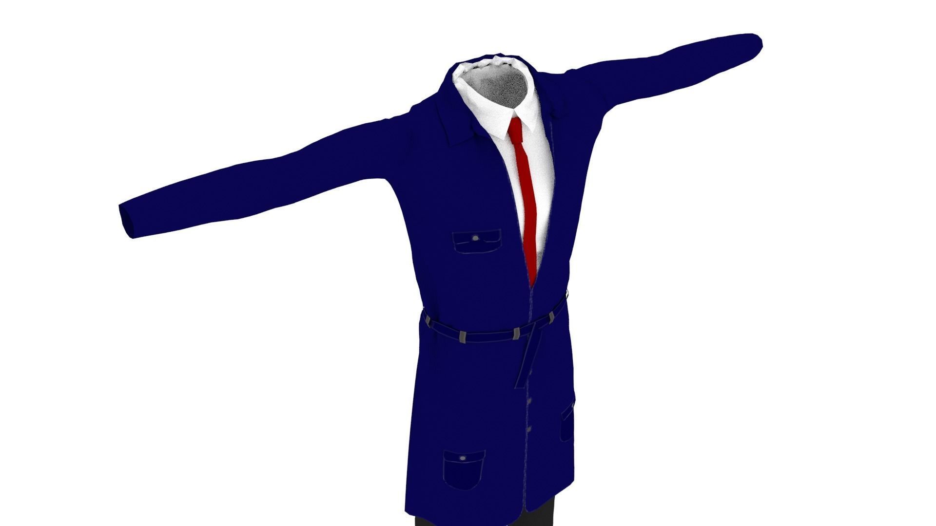 Suit Outfit Low-poly 3D model_4