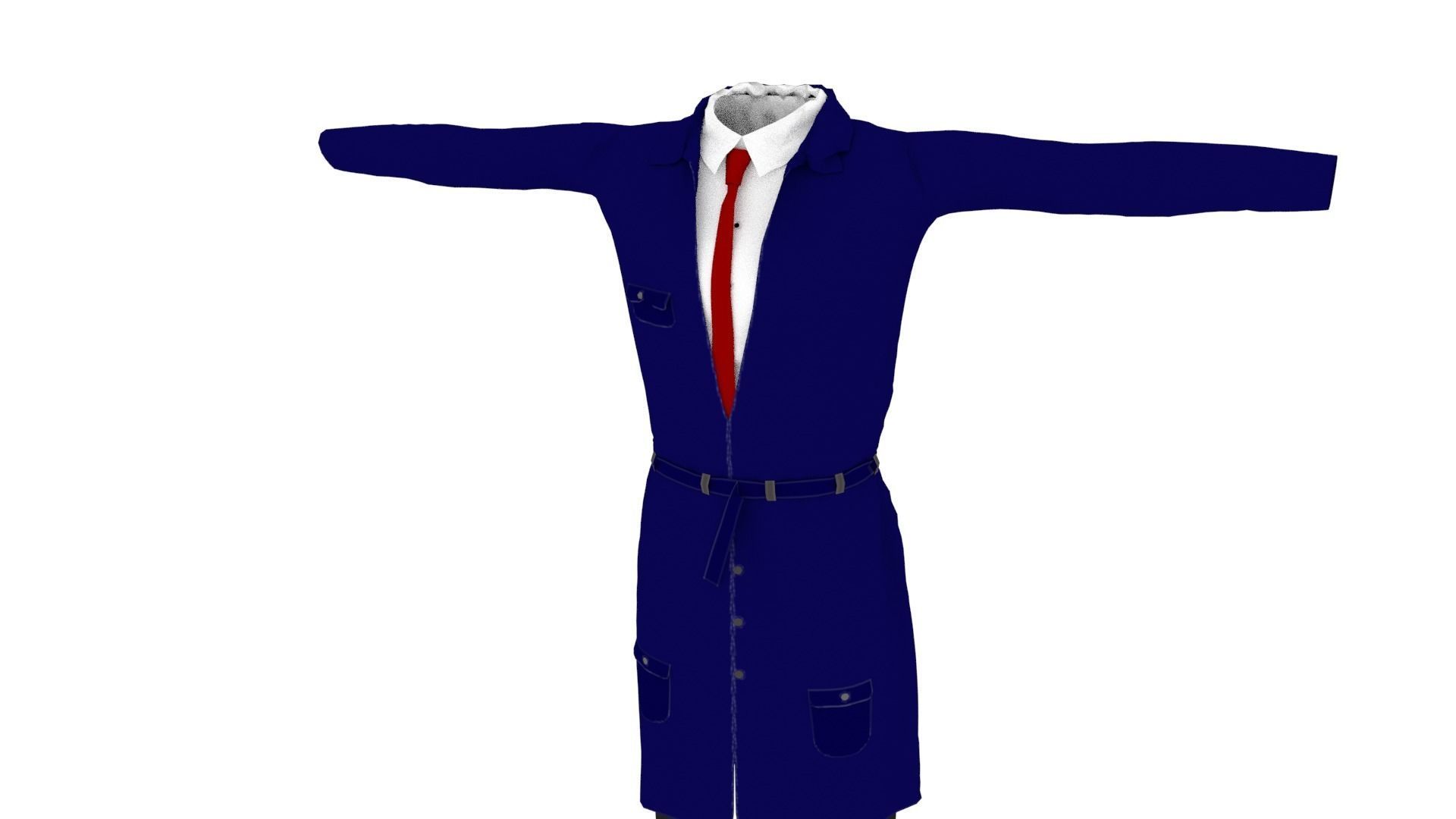 Suit Outfit Low-poly 3D model_1