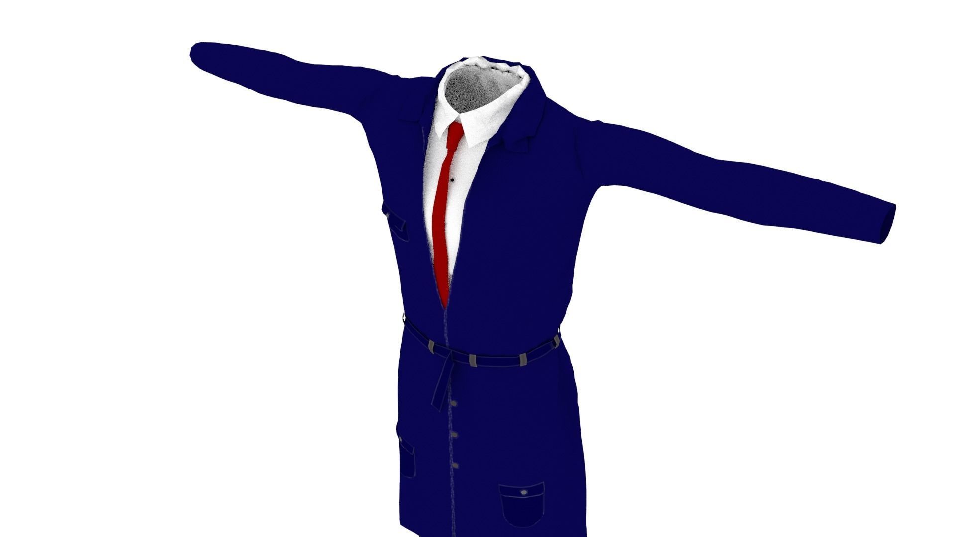 Suit Outfit Low-poly 3D model_3