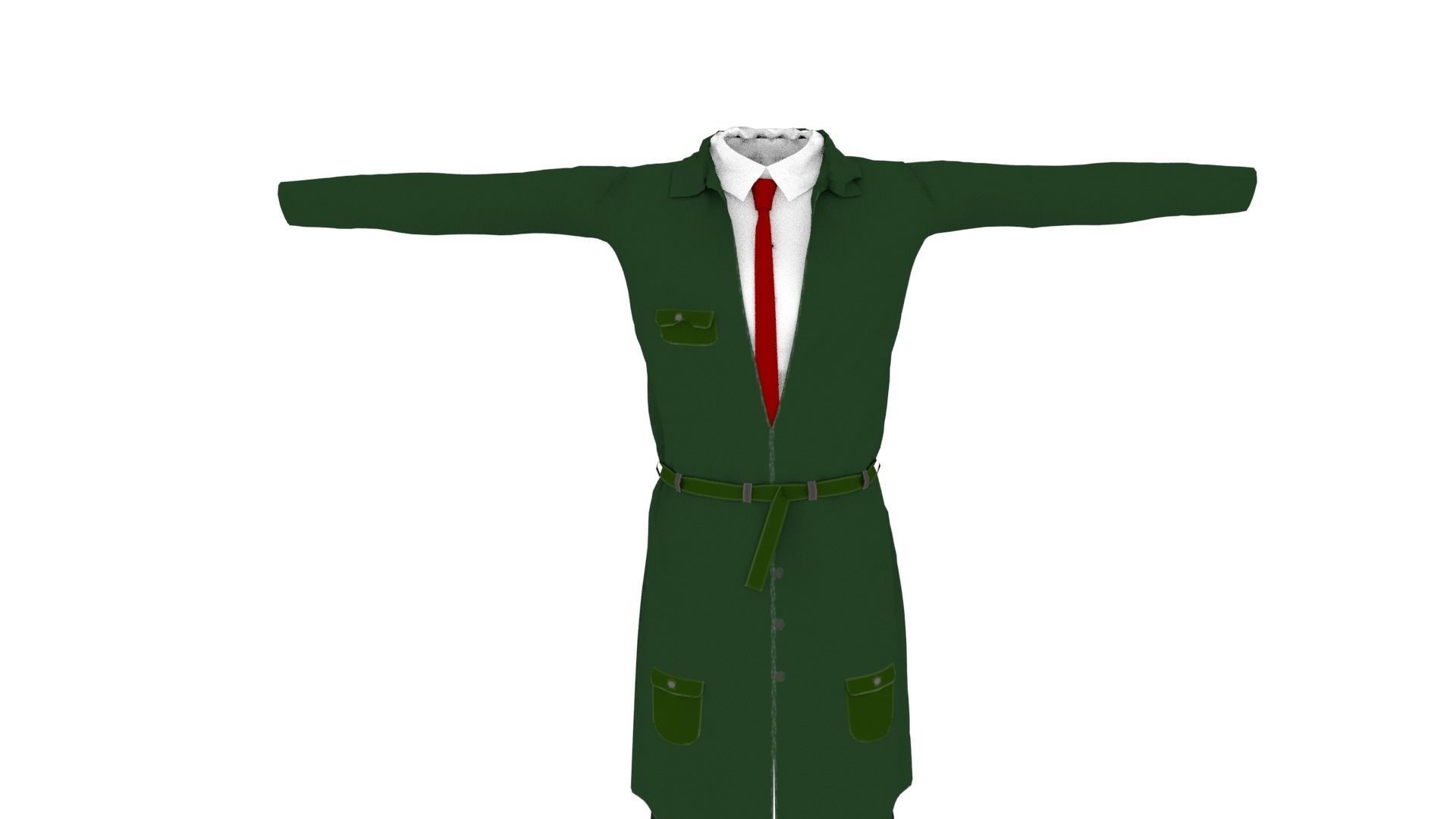Suit Outfit Low-poly 3D model_2