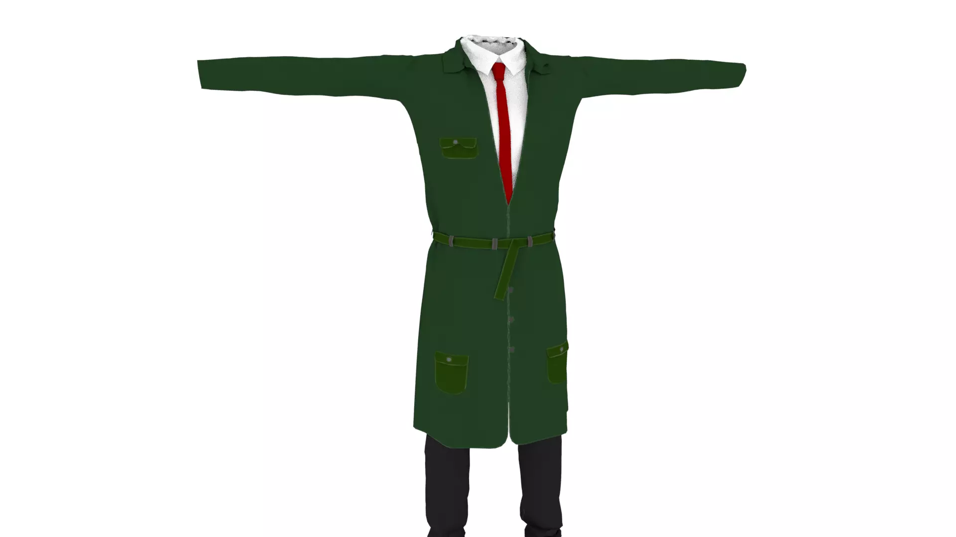 Suit Outfit Low-poly 3D model_0