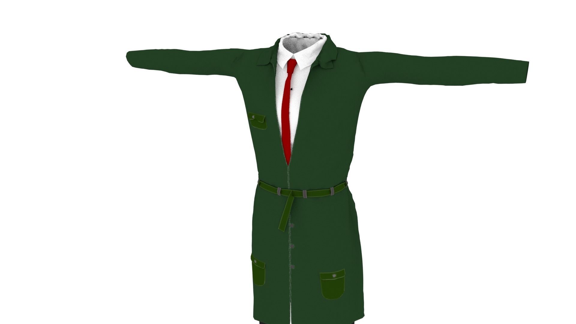 Suit Outfit Low-poly 3D model_1