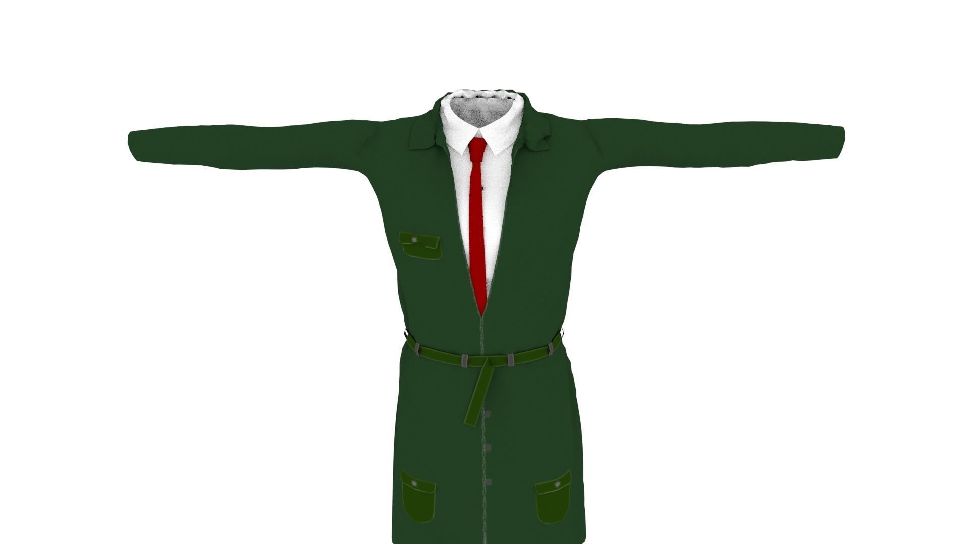 Suit Outfit Low-poly 3D model_5