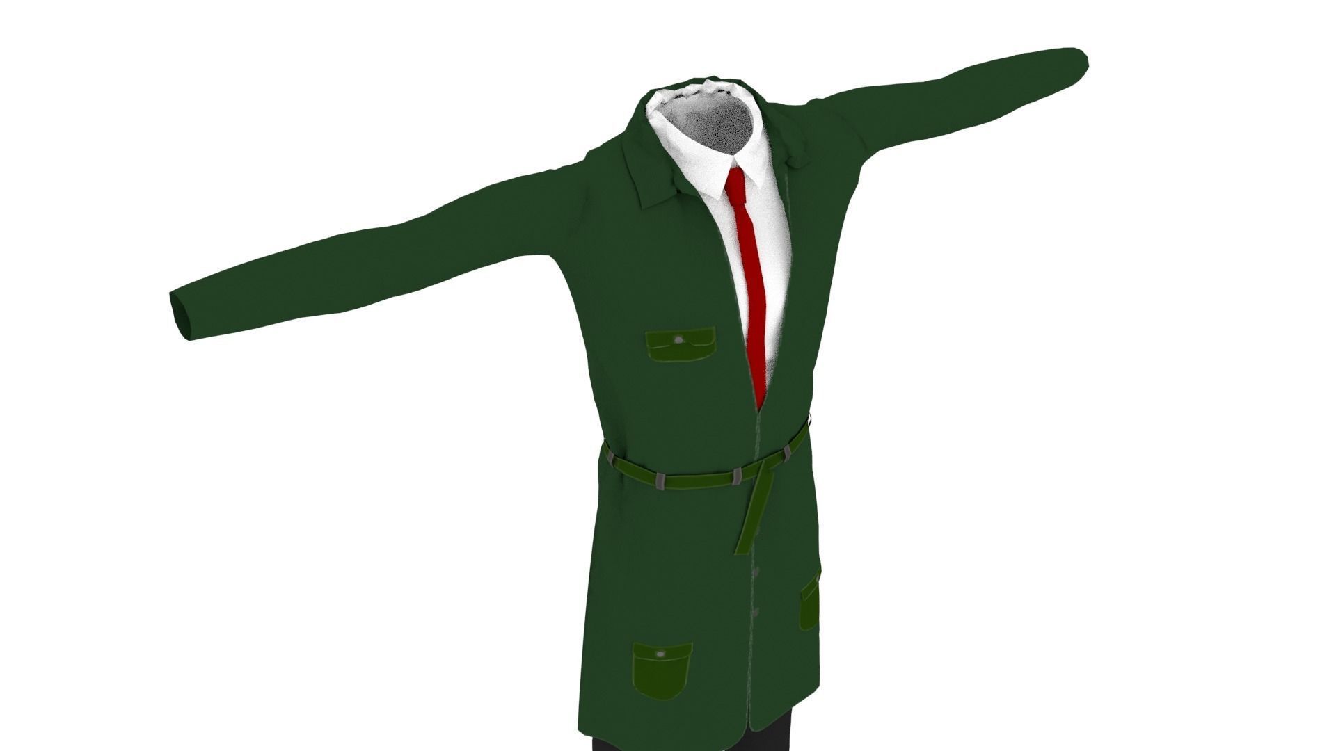 Suit Outfit Low-poly 3D model_4