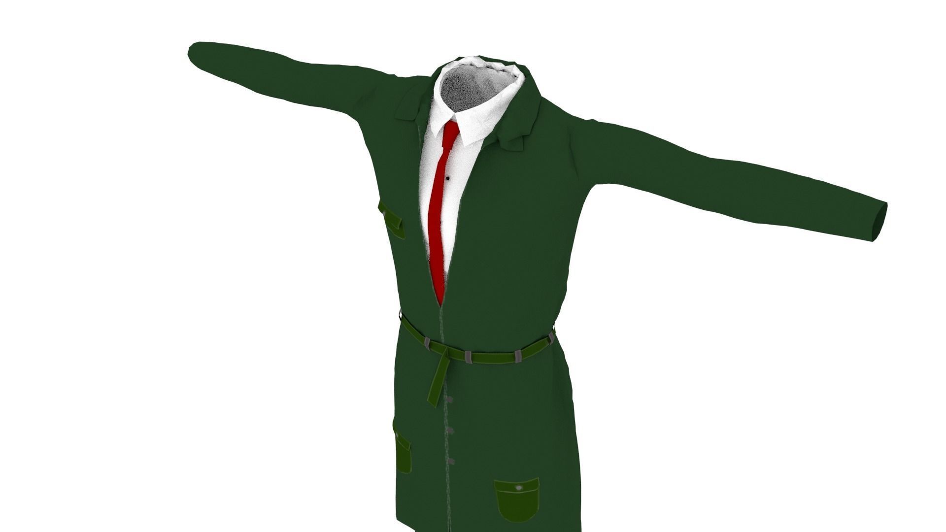 Suit Outfit Low-poly 3D model_3