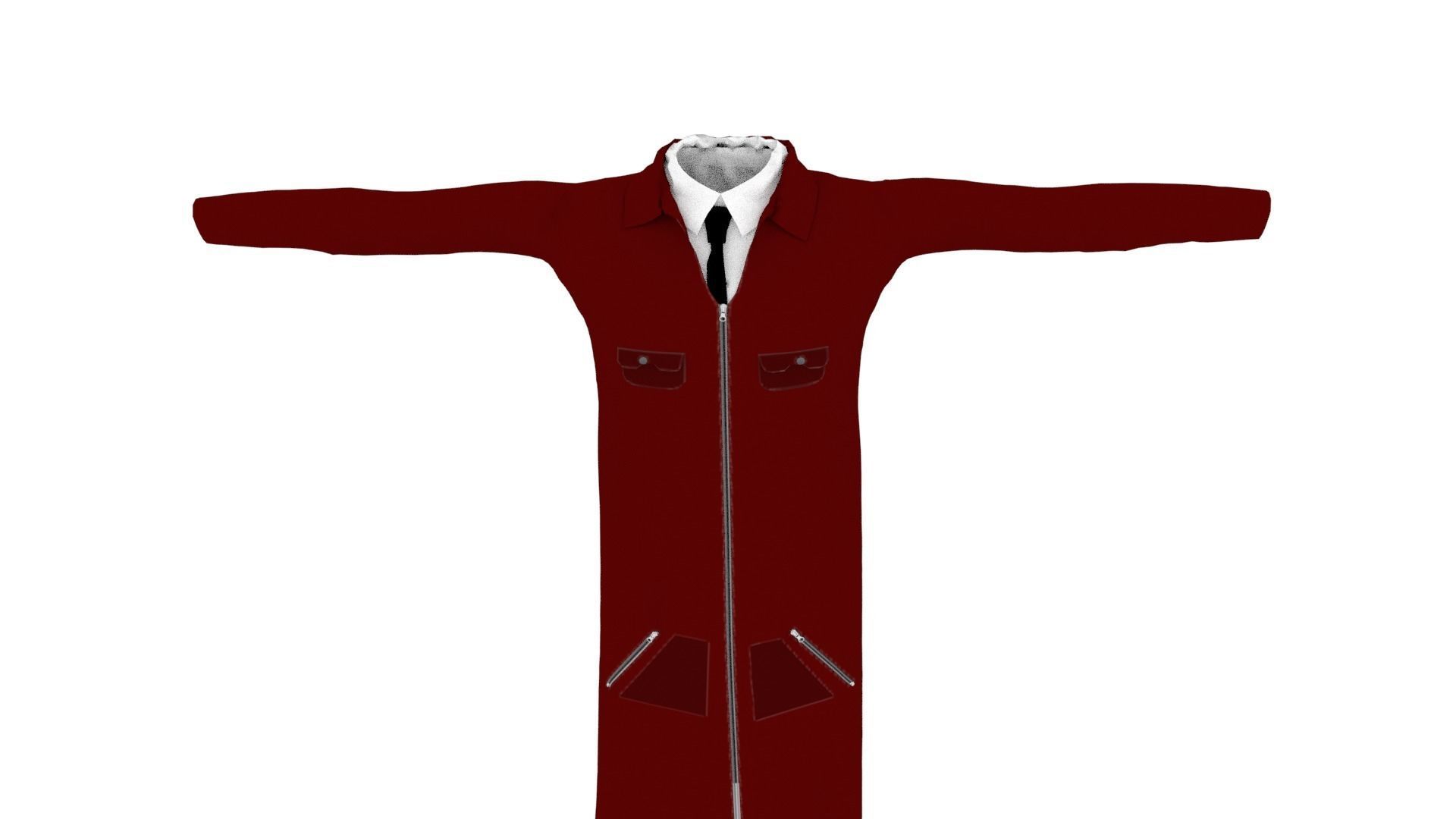 Suit Outfit Low-poly 3D model_5