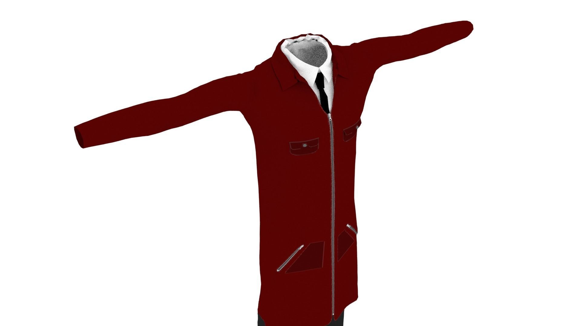 Suit Outfit Low-poly 3D model_4