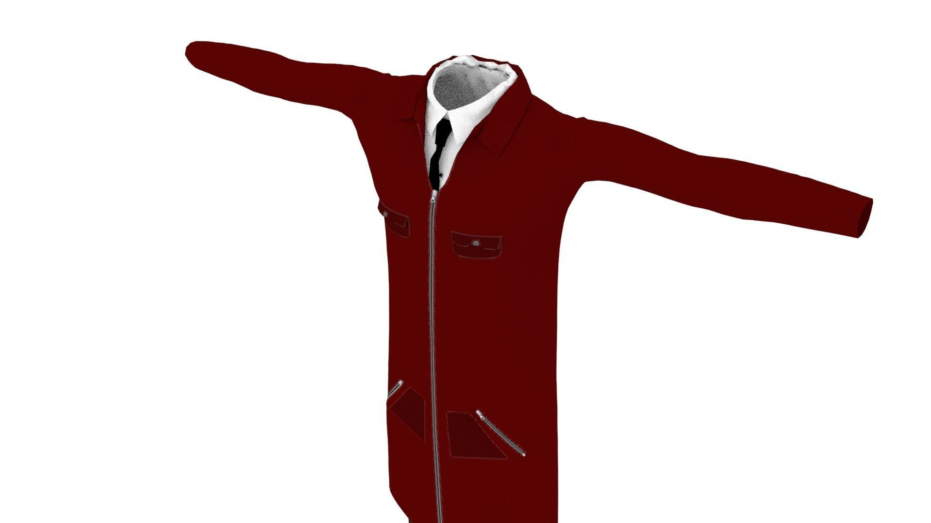 Suit Outfit Low-poly 3D model_3