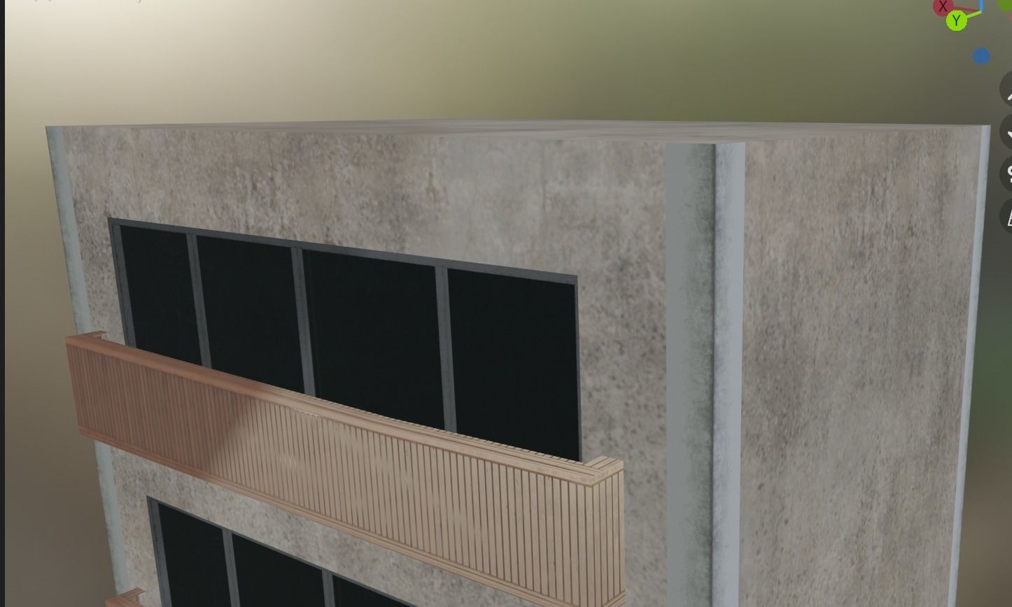 building 12 Low-poly 3D model_3