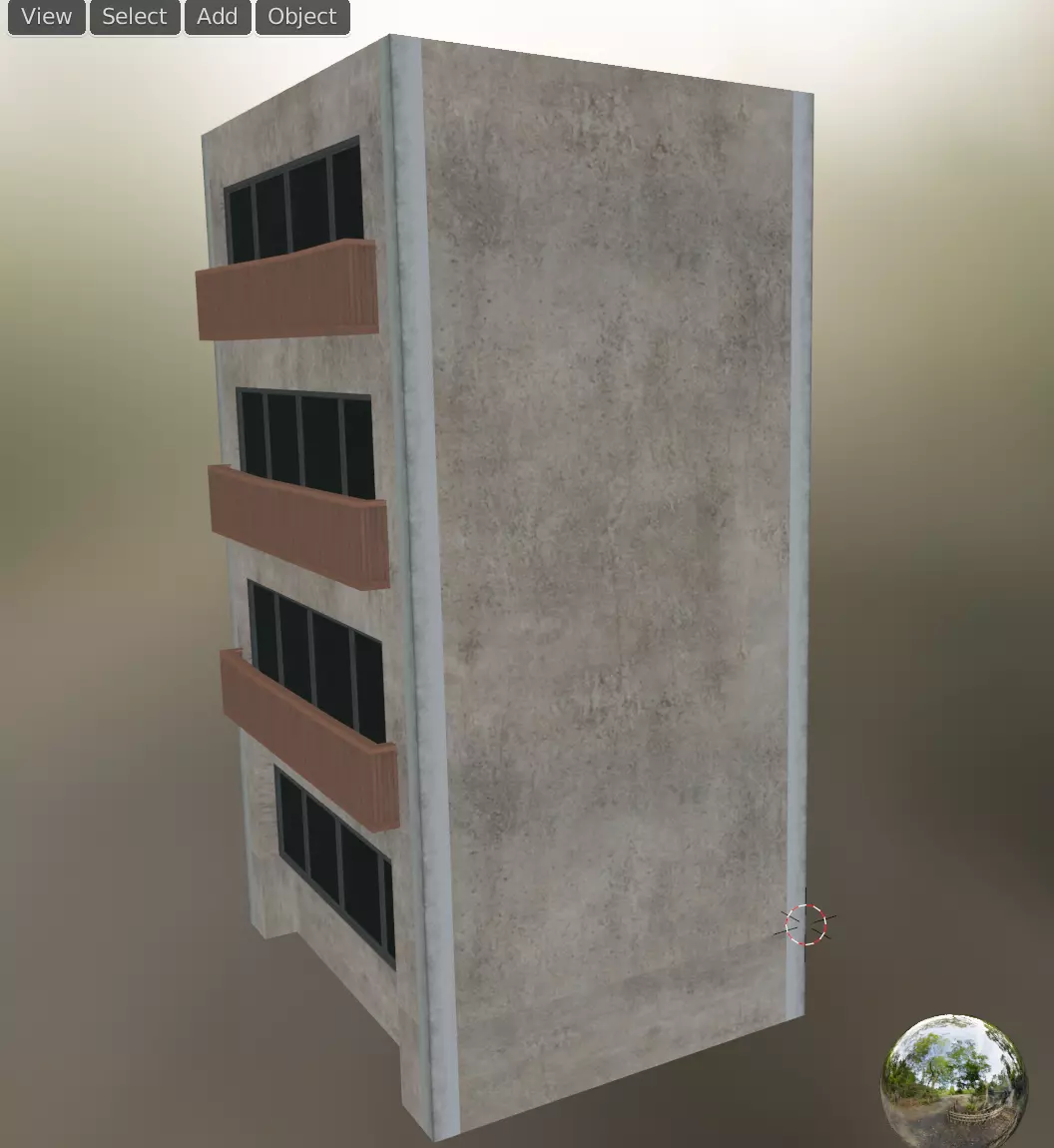 building 12 Low-poly 3D model_0
