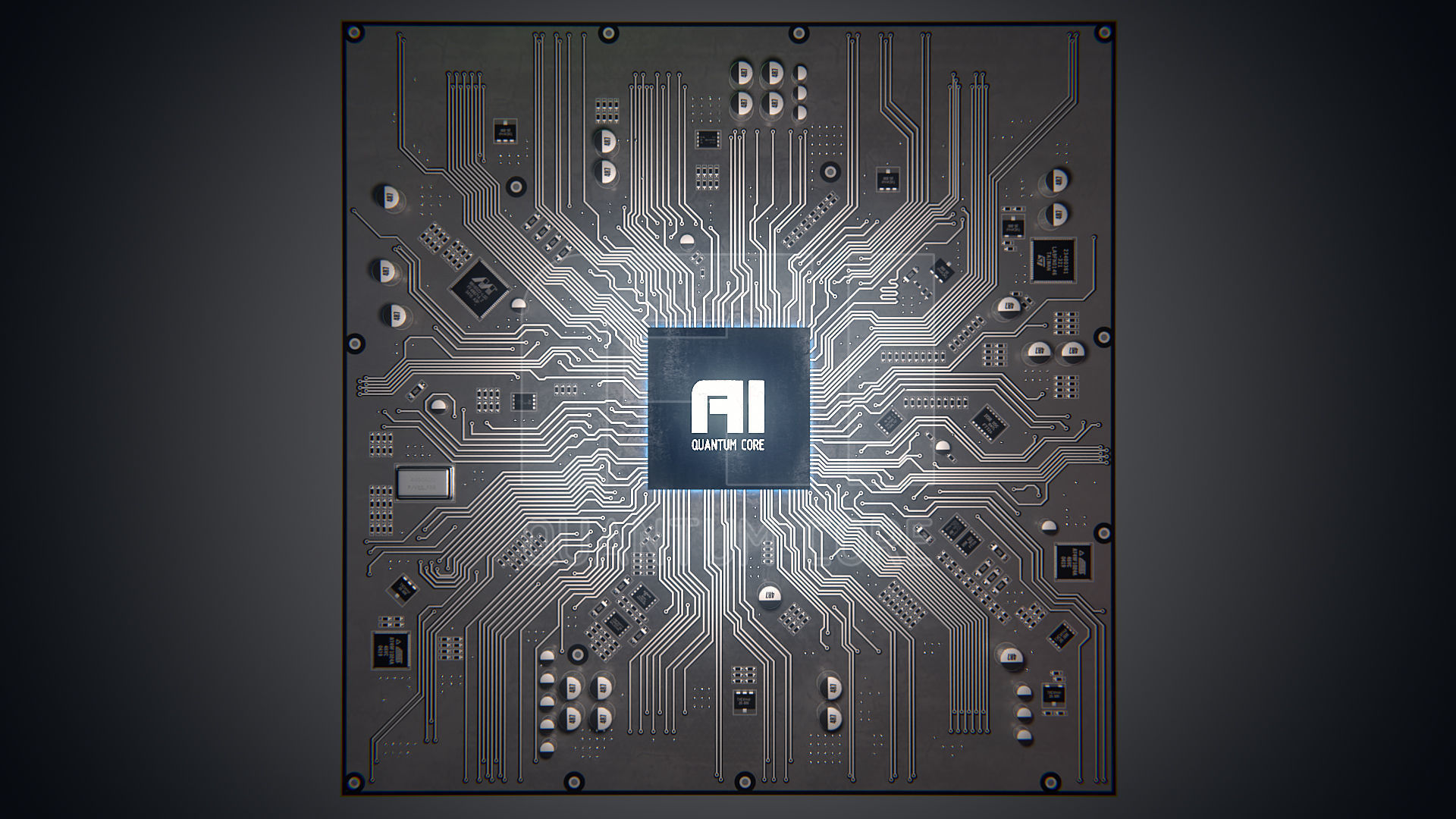 AI Quantum Core PBR Low-poly 3D model_4