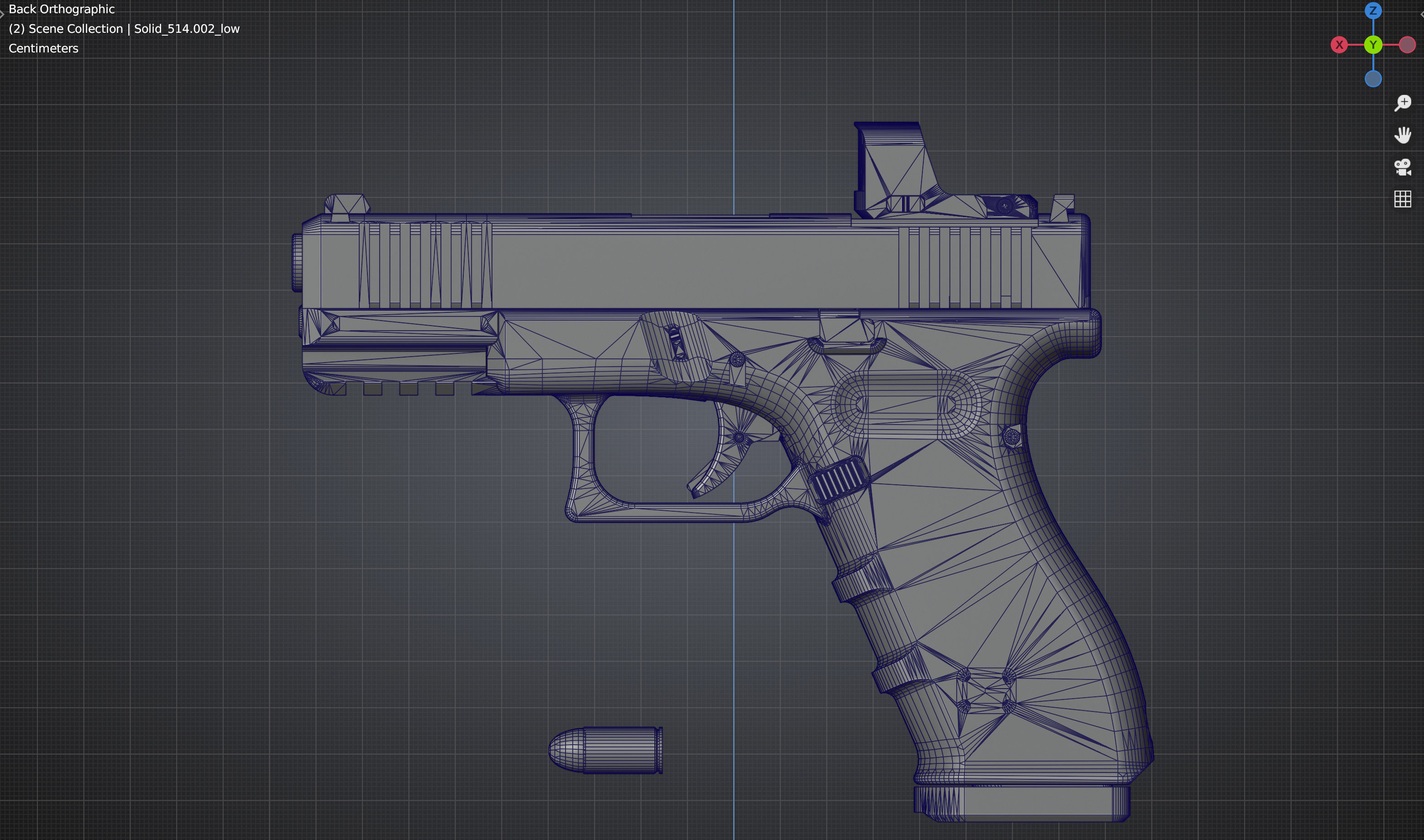 Glock Pistol Gun low poly game ready  Low-poly 3D model_5