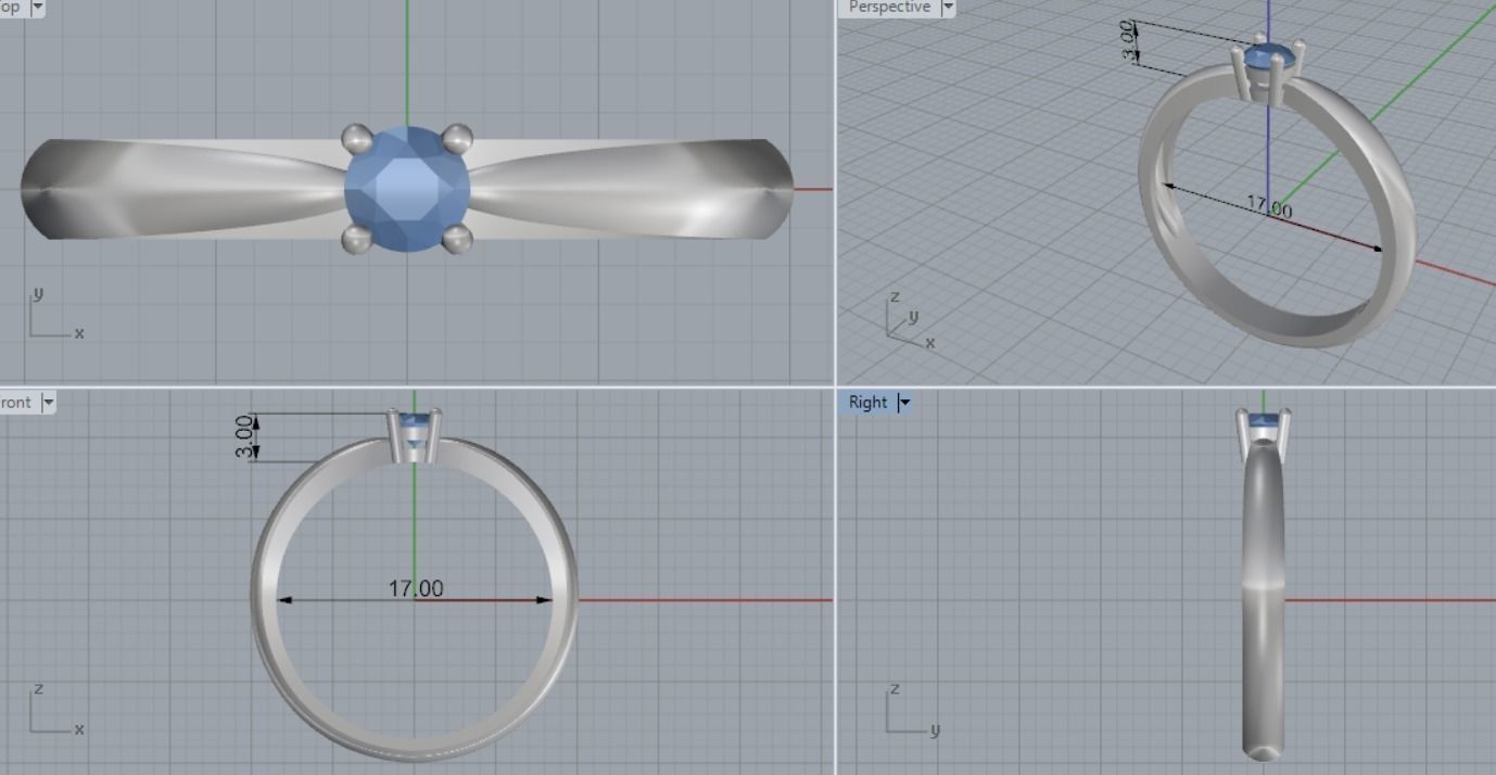 Engagement rings 3D print model_5