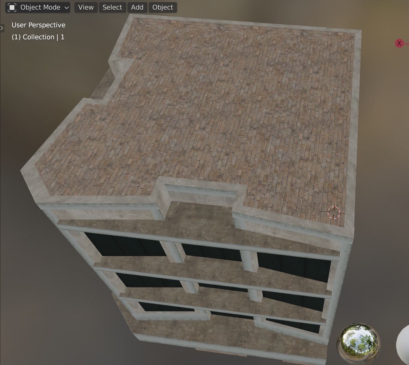 building 14 Low-poly 3D model_9
