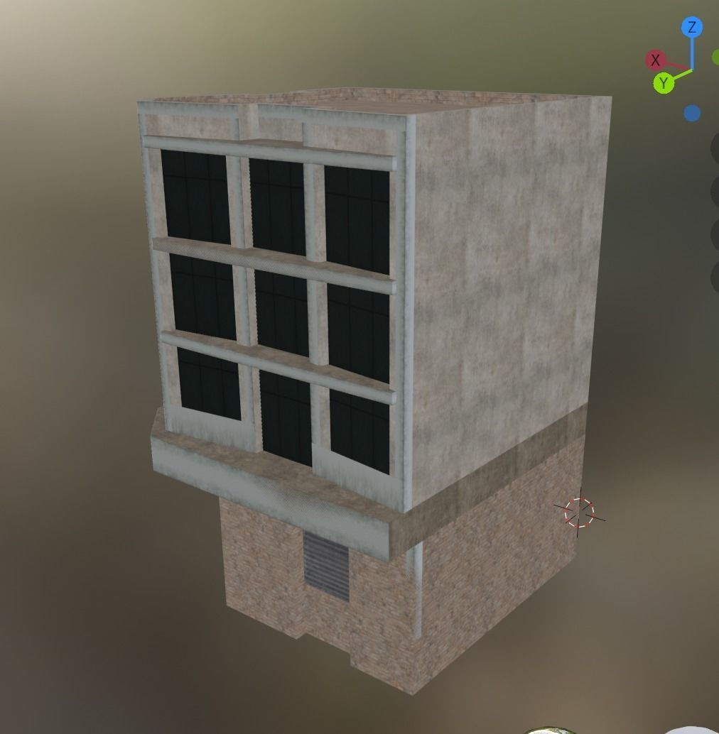 building 14 Low-poly 3D model_2