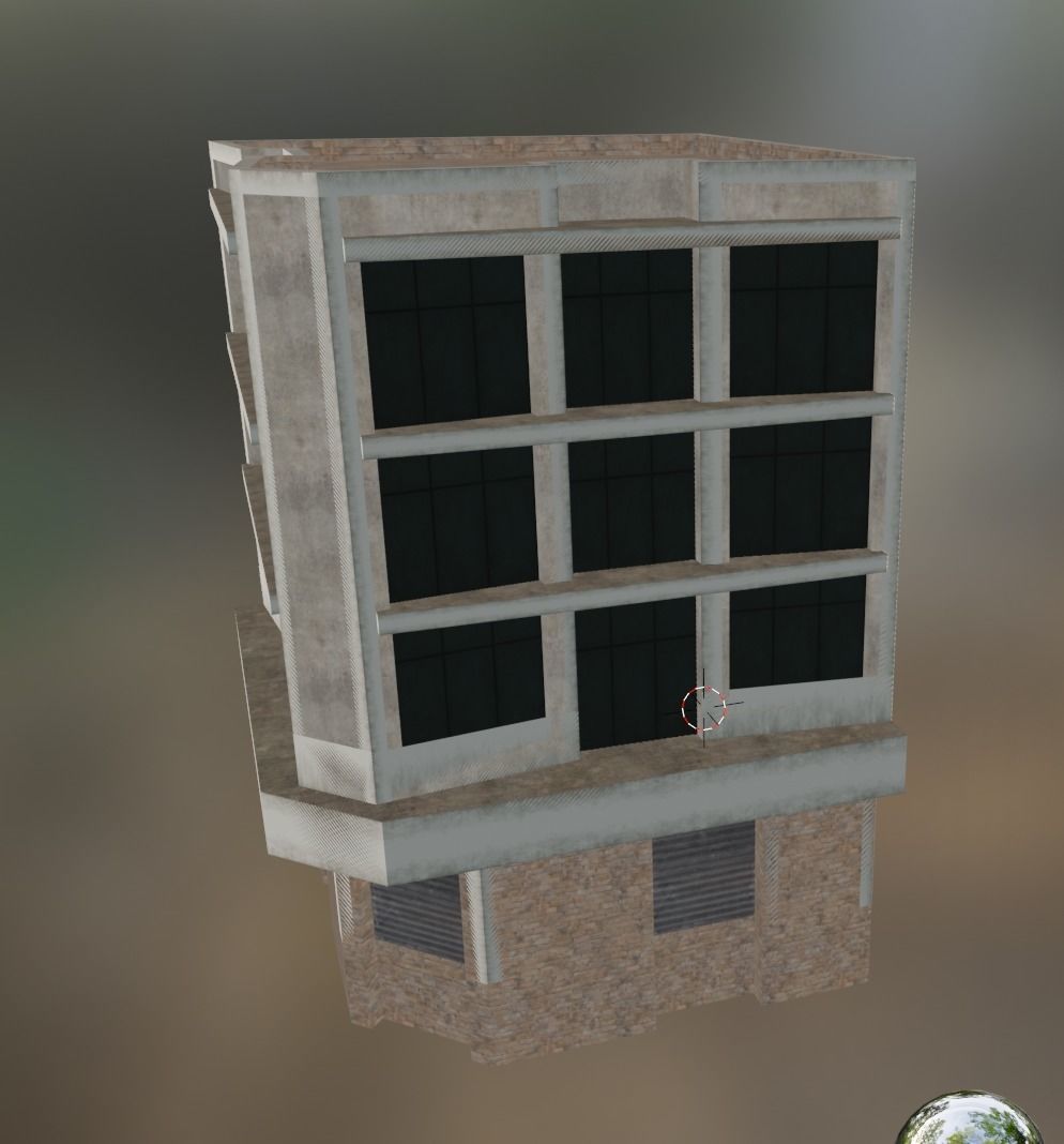 building 14 Low-poly 3D model_1