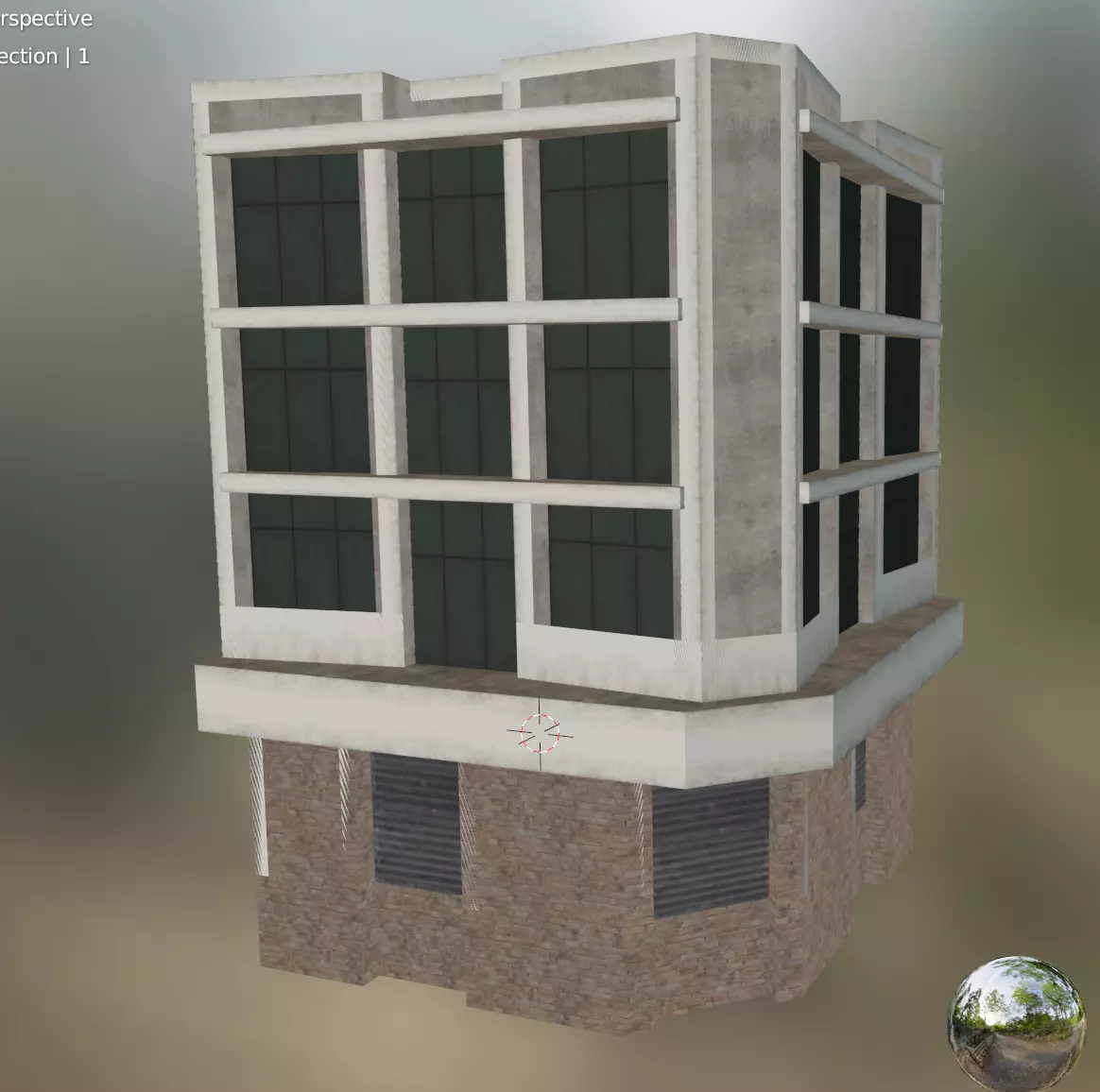 building 14 Low-poly 3D model_0