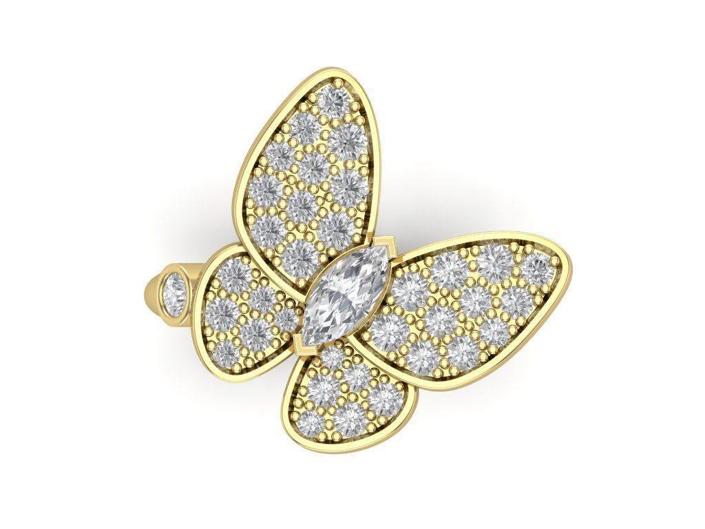 butterfly ring 3D print model_4