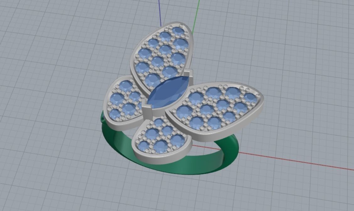 butterfly ring 3D print model_11