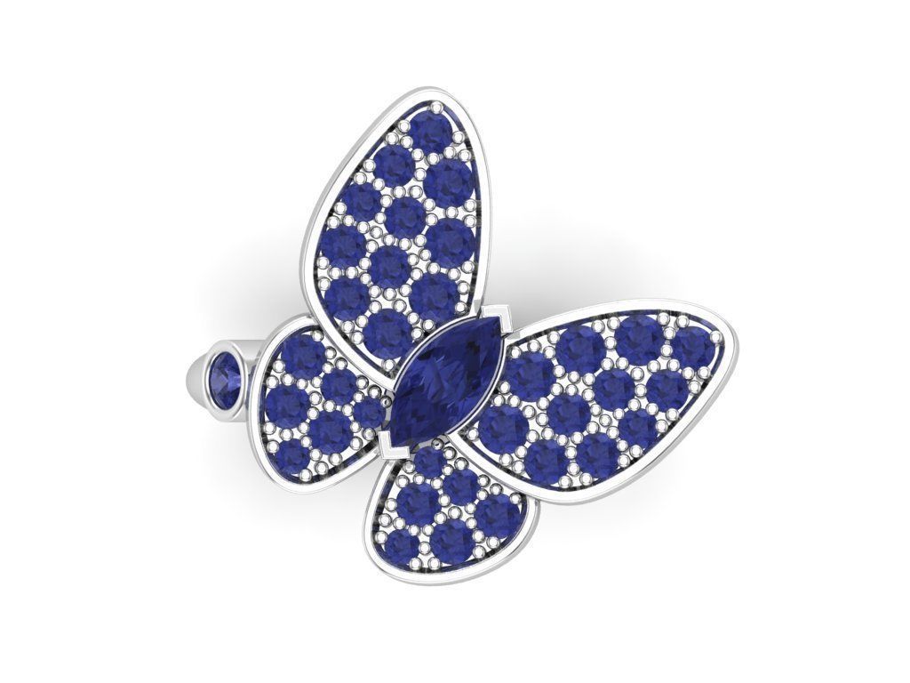 butterfly ring 3D print model_7