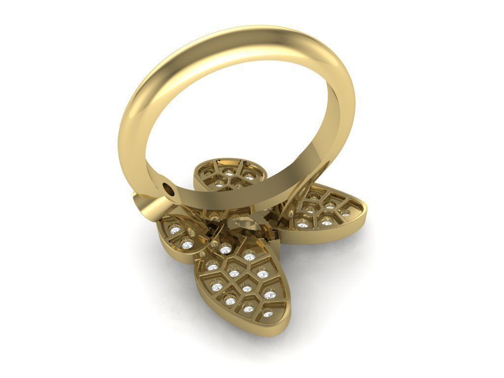 butterfly ring 3D print model_5