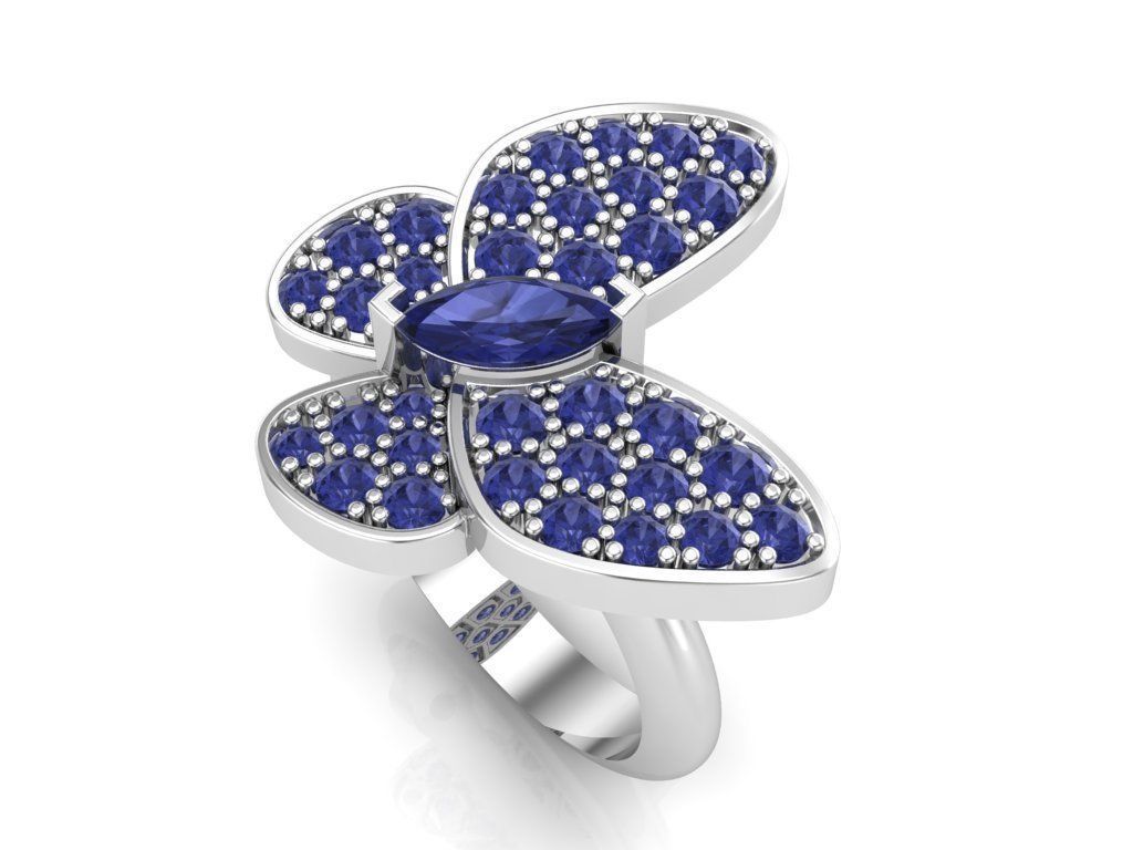 butterfly ring 3D print model_8