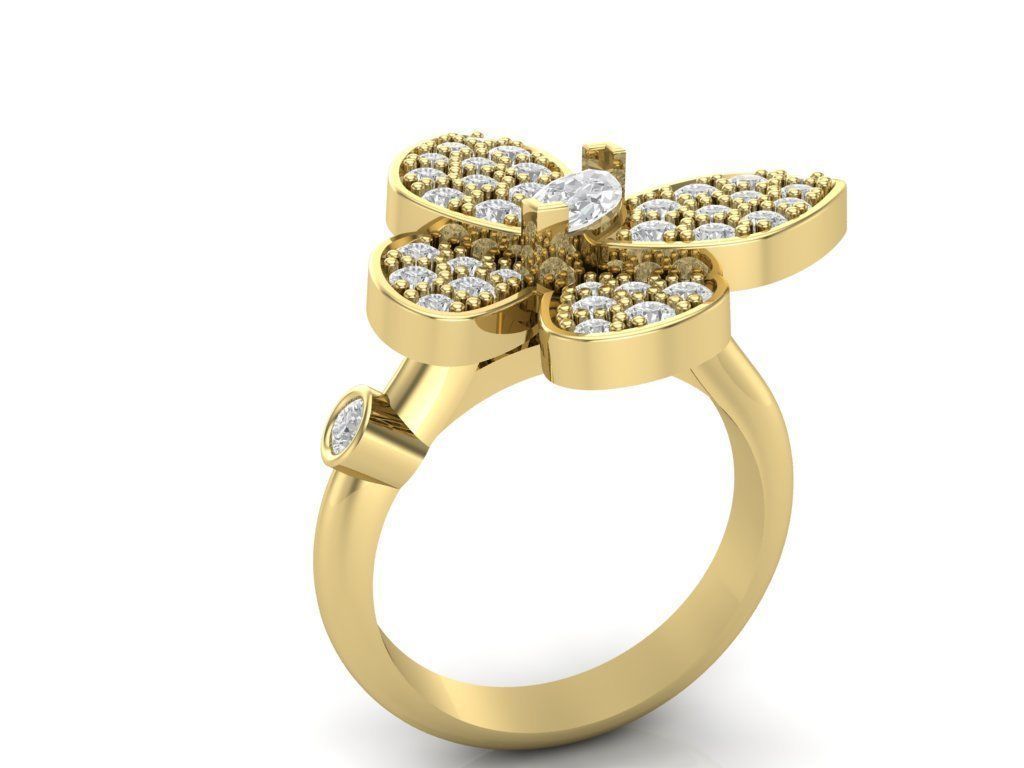 butterfly ring 3D print model_3