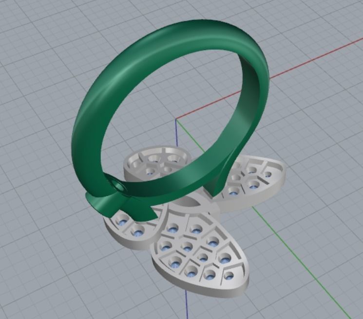 butterfly ring 3D print model_12