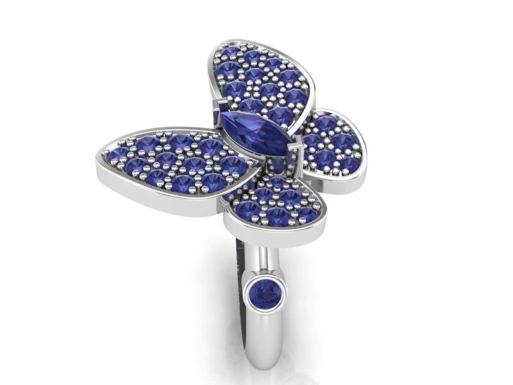 butterfly ring 3D print model_6