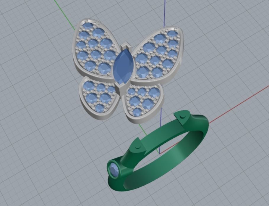 butterfly ring 3D print model_13