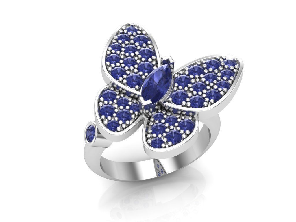butterfly ring 3D print model_1