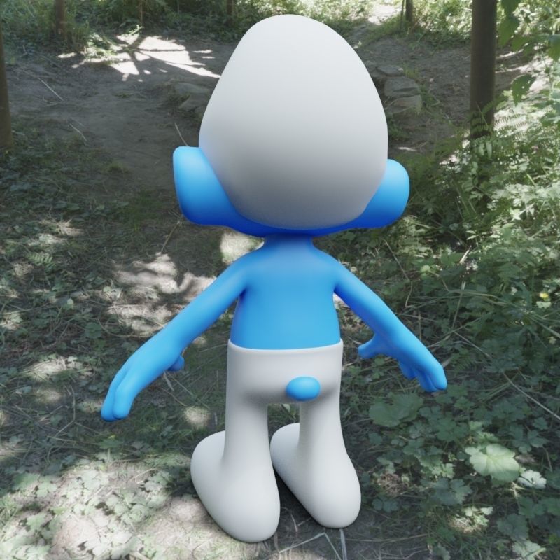 Grouchy Smurf Low-poly 3D model_6