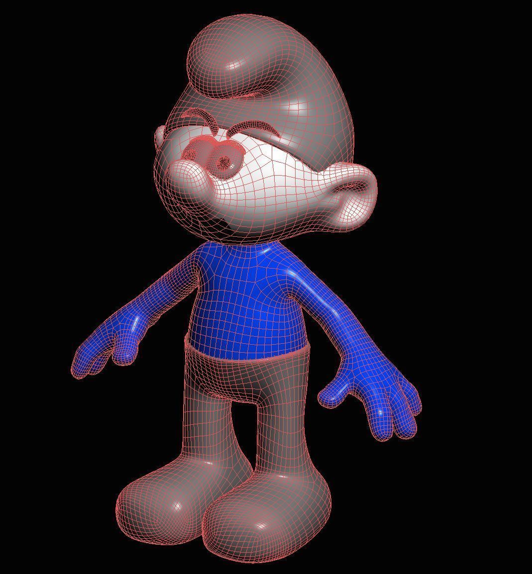 Grouchy Smurf Low-poly 3D model_8