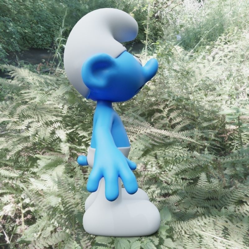 Grouchy Smurf Low-poly 3D model_2