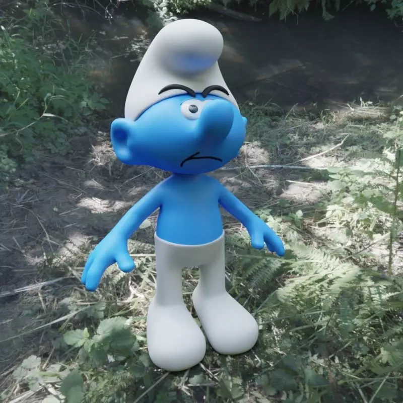 Grouchy Smurf Low-poly 3D model_0