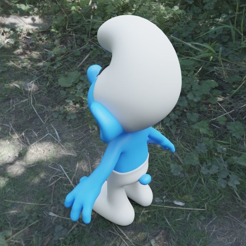 Grouchy Smurf Low-poly 3D model_3