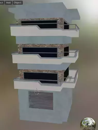 building 16 Low-poly 3D model