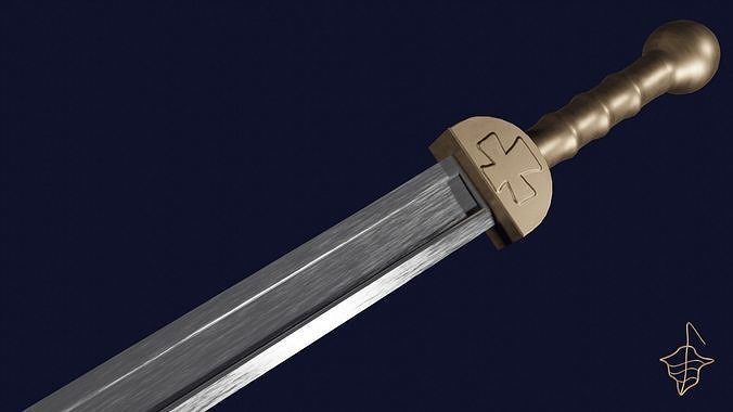 Langsax sword with Gladius handle Low-poly 3D model