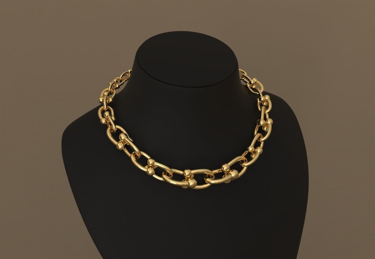 Graduated Oval 1 Tiffany Necklace and bracelet 3D print model_5